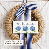 Hydrangea Welcome Twine Sign