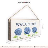 Hydrangea Welcome Twine Sign