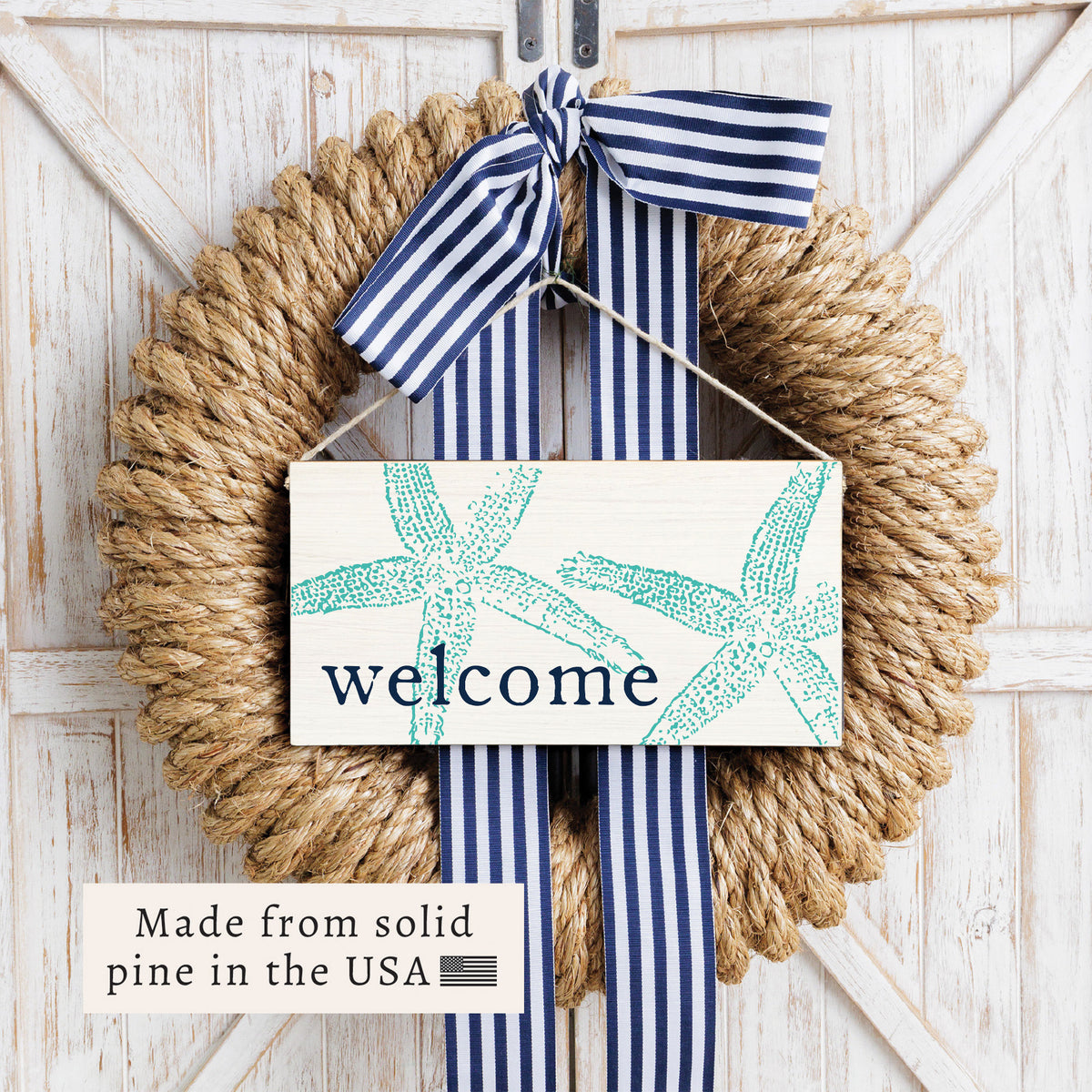 Starfish Welcome Twine Sign