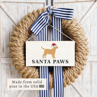 Santa Golden Dog Twine Sign