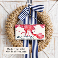 Lobster Watercolor Welcome Twine Sign