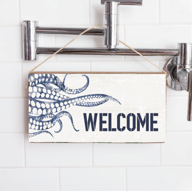 Indigo Welcome Octopus Twine Sign