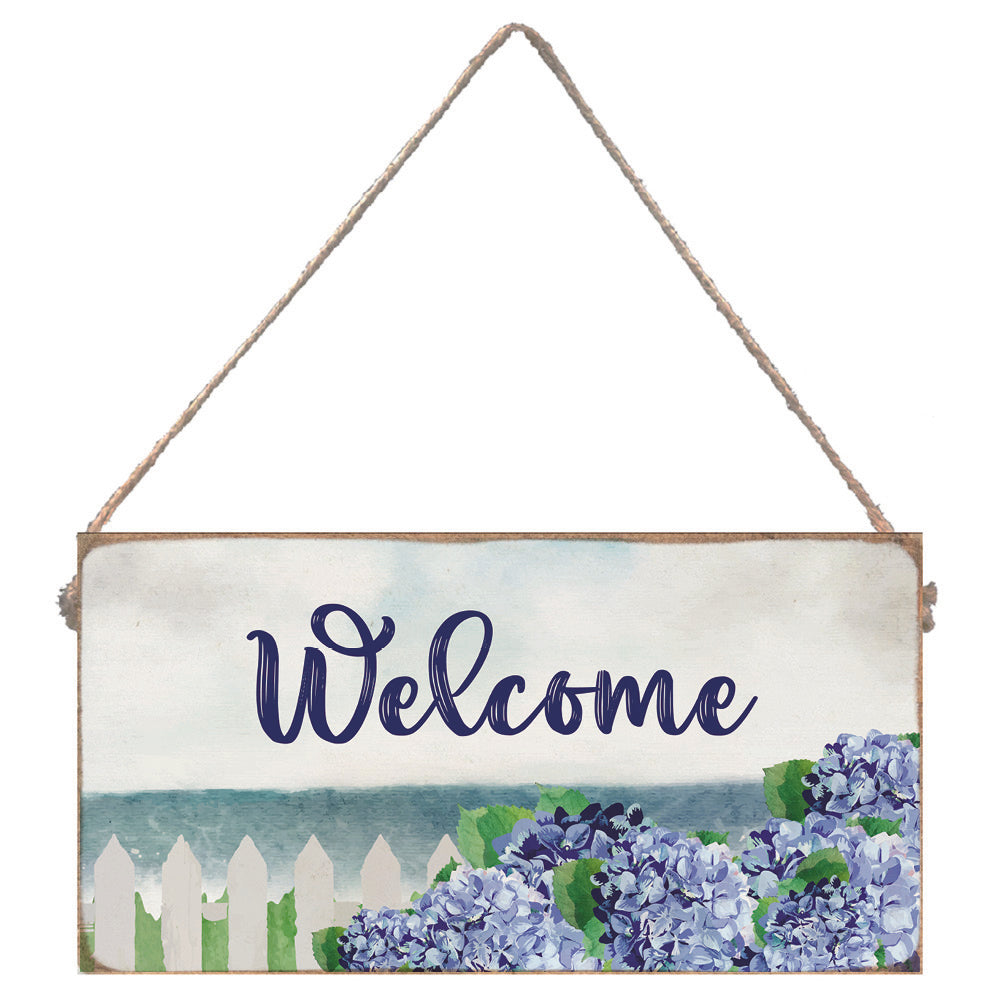 Welcome Hydrangea Dreams Twine Sign