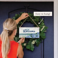 Hydrangea Dreams Welcome Twine Sign