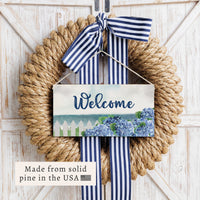 Hydrangea Dreams Welcome Twine Sign