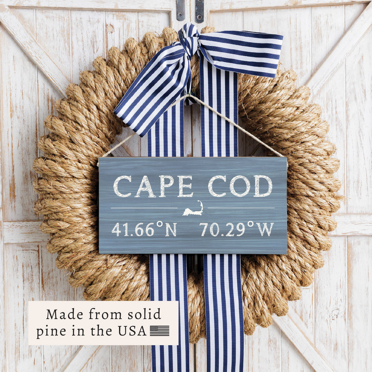Cape Coordinates Twine Sign
