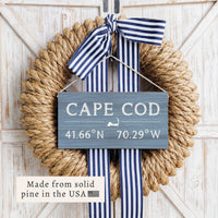 Cape Coordinates Twine Sign