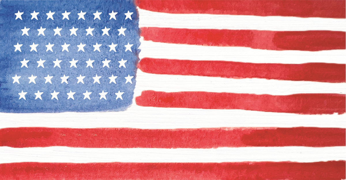 Watercolor Flag Twine Hanging Sign
