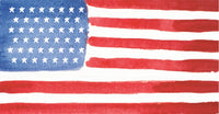 Watercolor Flag Twine Hanging Sign