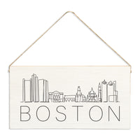 Boston Line Art Skyline Twine Sign