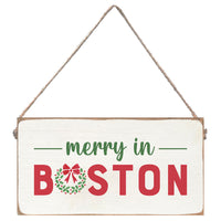 Merry In Boston Twine Sign