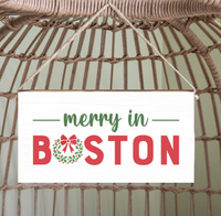 Merry In Boston Twine Sign