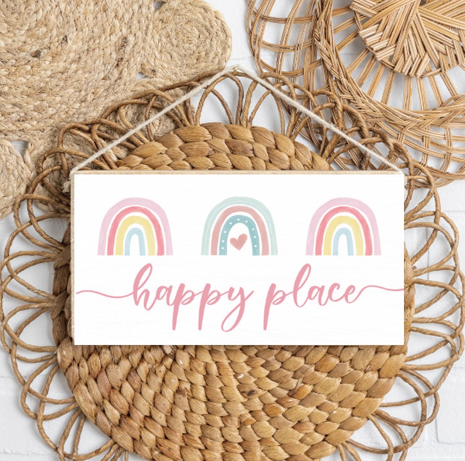 Happy Place Twine Sign