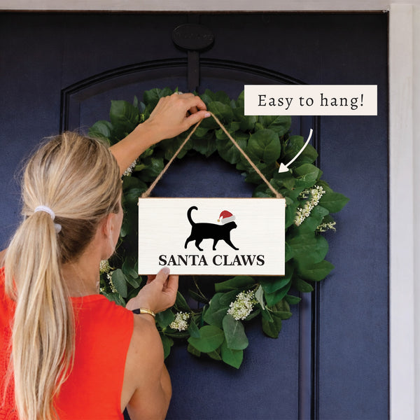 Santa Cat Twine Sign