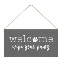 Wipe Your Paws Twine Sign