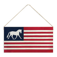 Horse American Flag Twine Sign