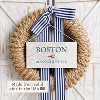 Boston Map Lobster Twine Sign