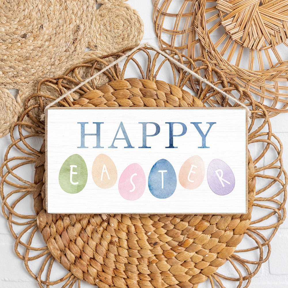 Happy Easter Eggs Twine Sign