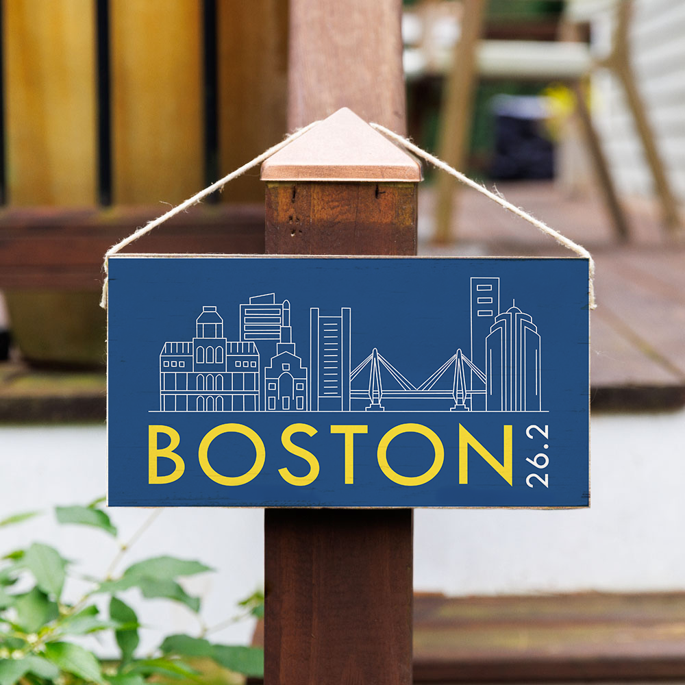 Boston  26.2 Skyline Twine Sign