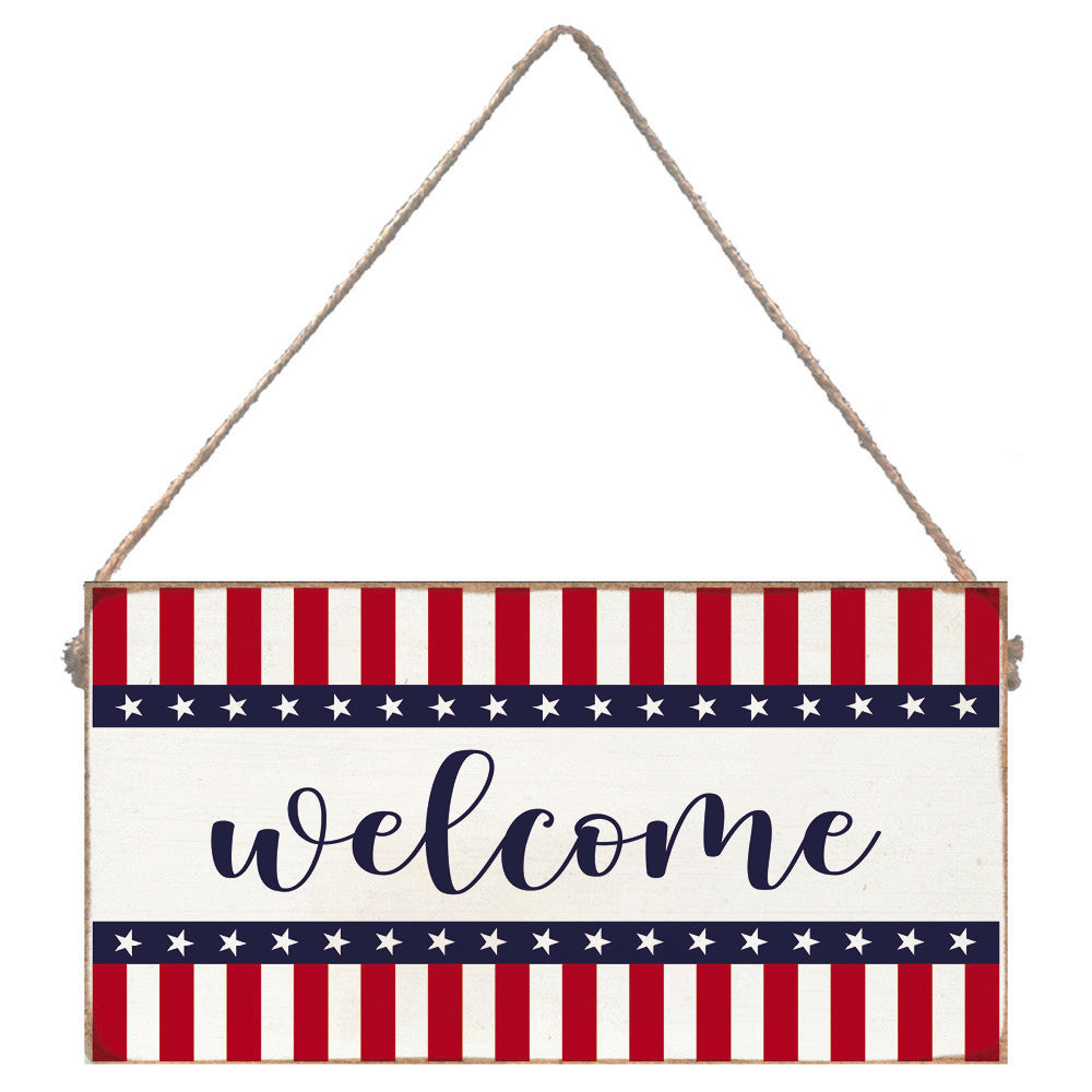 Star Spangled Welcome Twine Sign