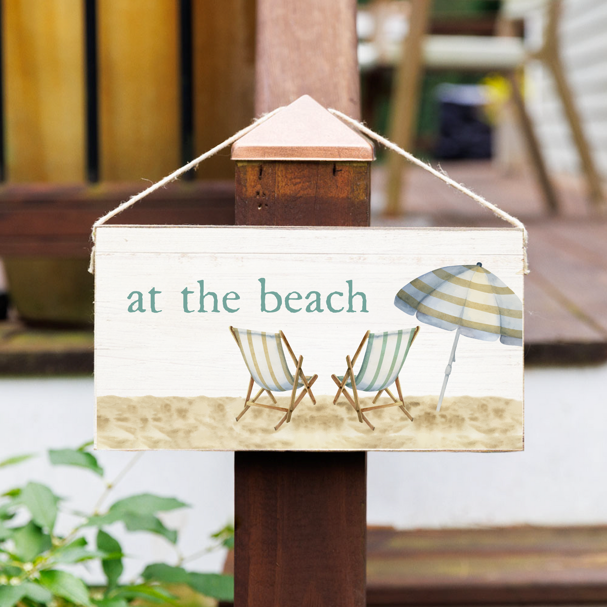 At the Beach Twine Sign