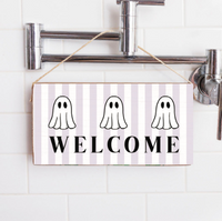 Welcome Ghost Twine Sign