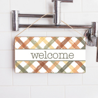 Fall Lattice Welcome Twine Sign