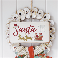 Santa Stop Here Twine Sign