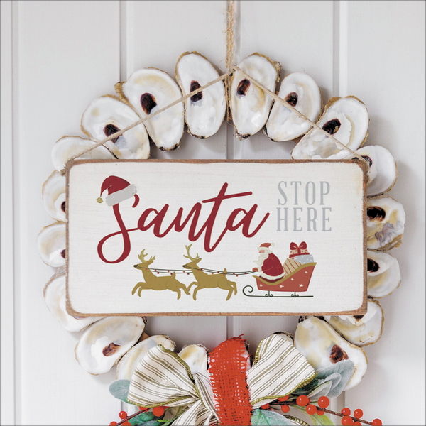 Santa Stop Here Twine Sign