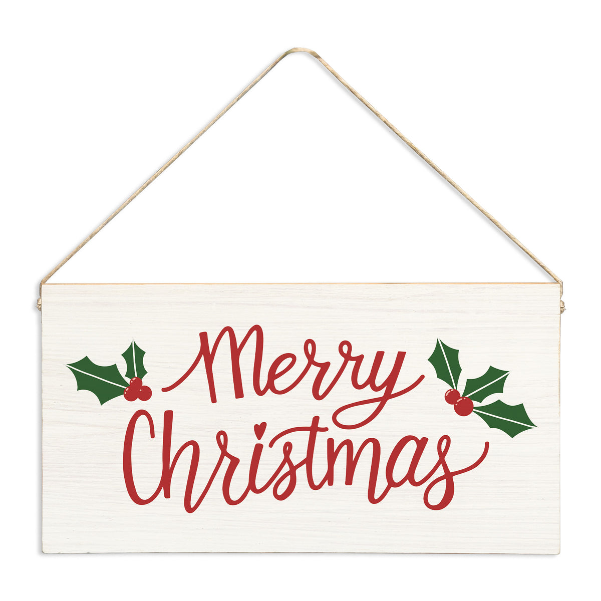 Merry Christmas Holly Twine Sign