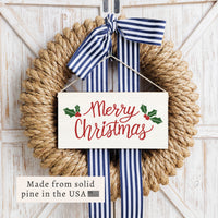 Merry Christmas Holly Twine Sign