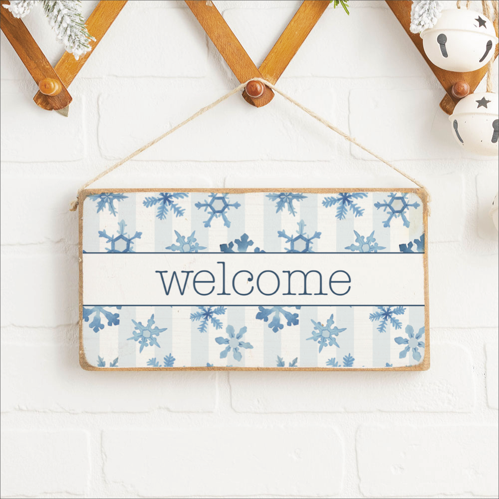 Snowflake Welcome Twine Sign