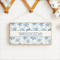Snowflake Welcome Twine Sign