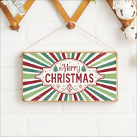 Merry Christmas Festive Stripe Twine Sign