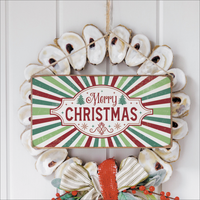 Merry Christmas Festive Stripe Twine Sign