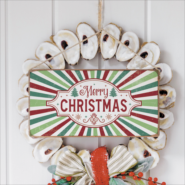 Merry Christmas Festive Stripe Twine Sign