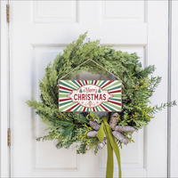 Merry Christmas Festive Stripe Twine Sign