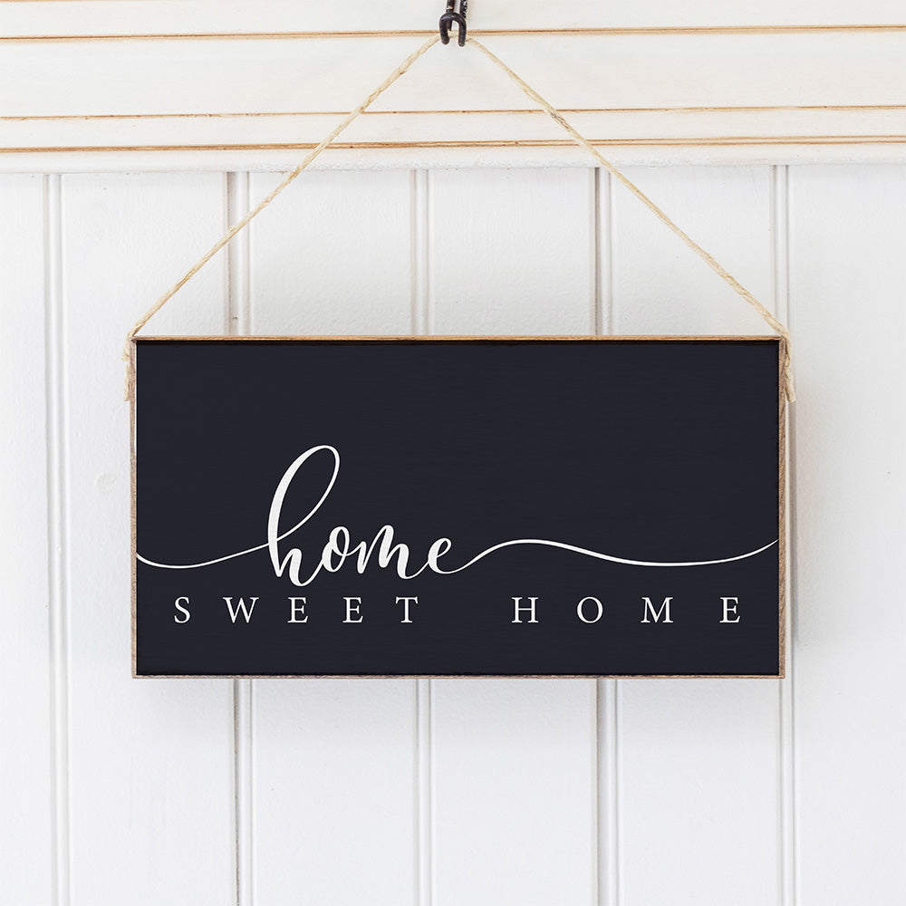 Dark Navy and White Home Sweet Home Twine Sign