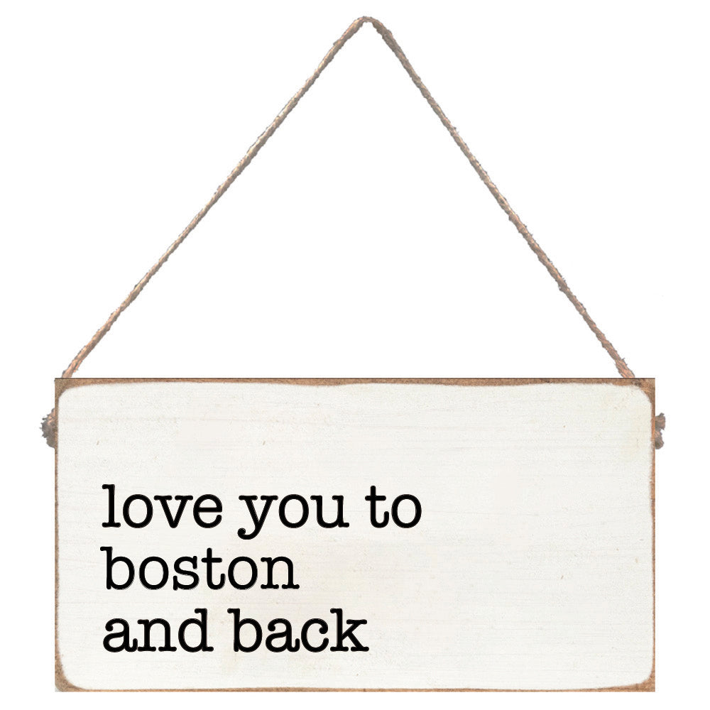 Love You + Back Personalized Twine Sign