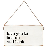 Love You + Back Personalized Twine Sign