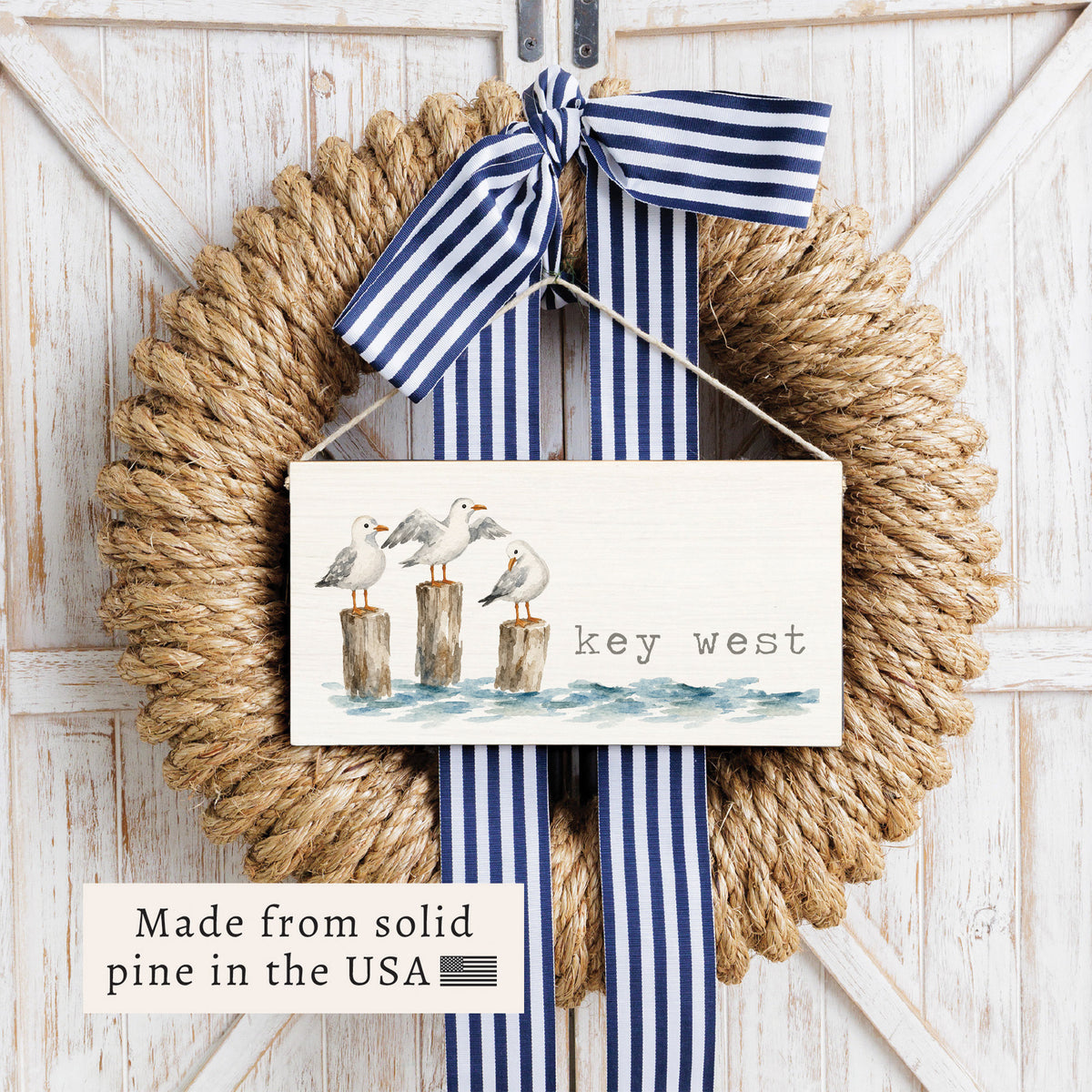 Gull Trio Personalized Twine Sign