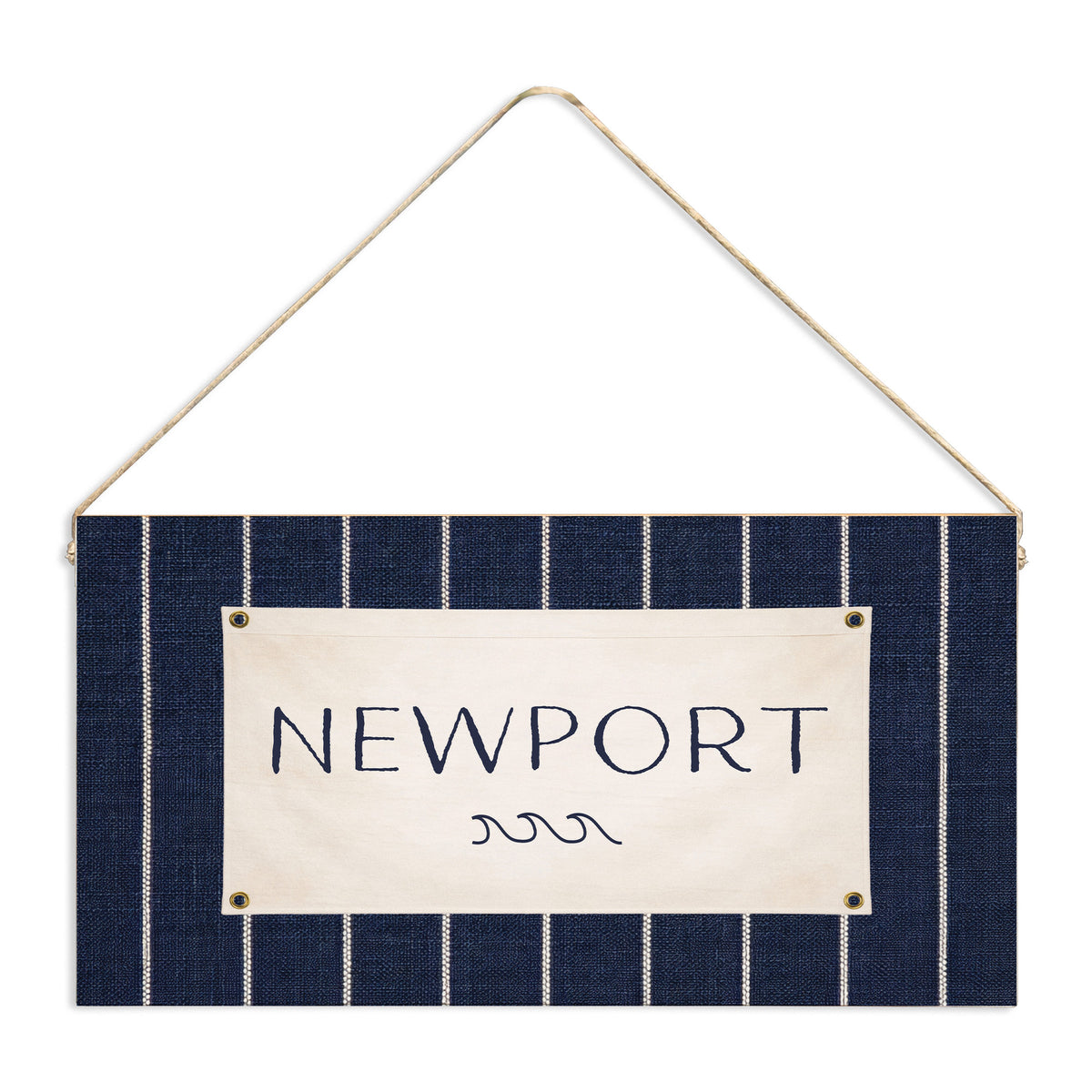 Coastal Navy Flag Personalized Twine Sign