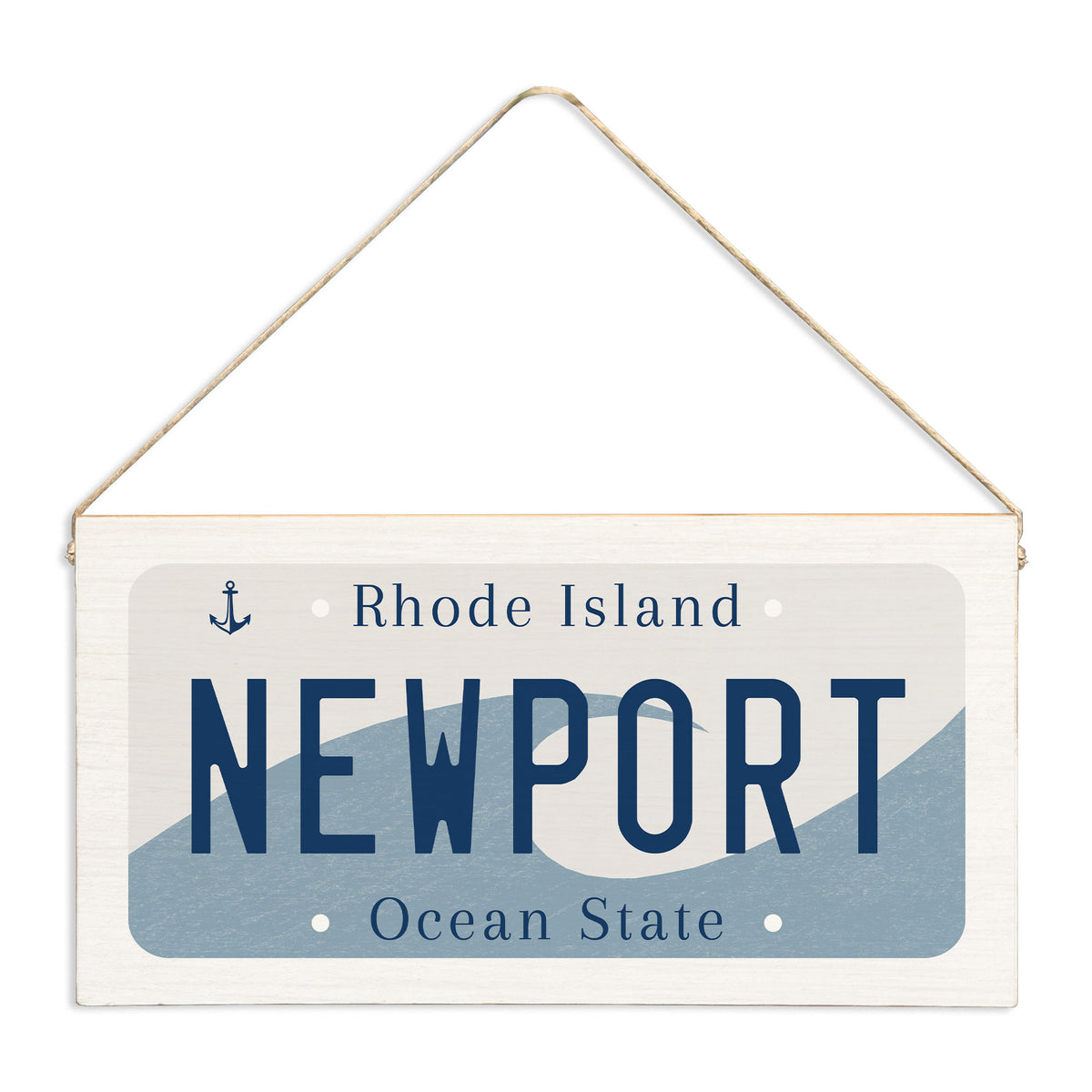 Rhode Island License Plate Personalized Twine Sign