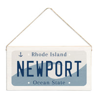 Rhode Island License Plate Personalized Twine Sign