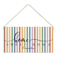 Rainbow Home Sweet Home Personalized Twine Sign