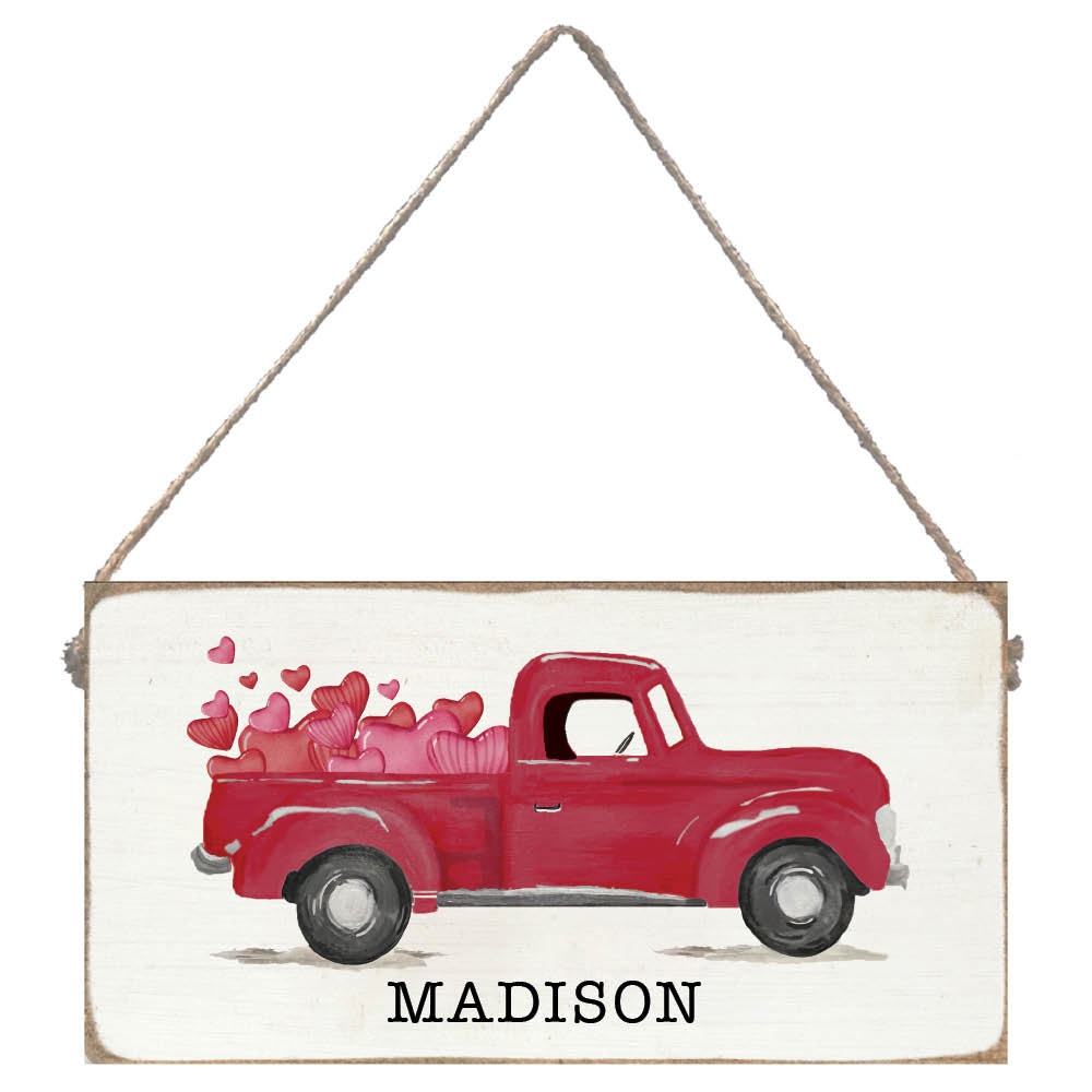 Heart Truck Personalized Twine Sign