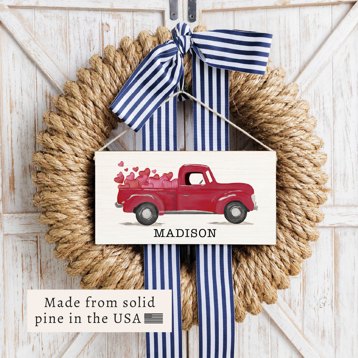 Heart Truck Personalized Twine Sign