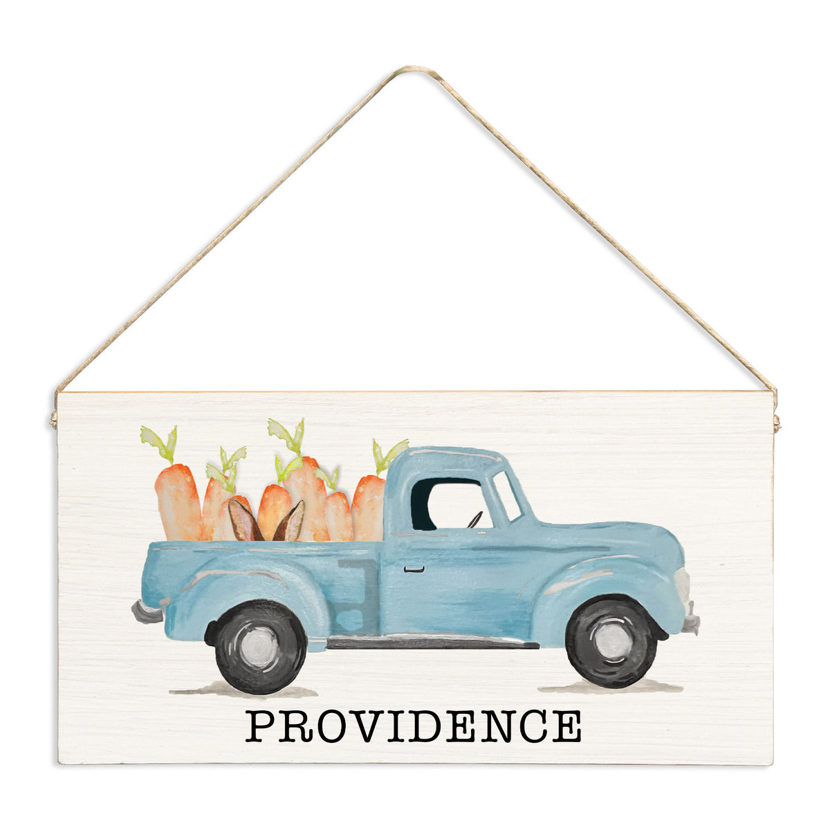 Easter Bunny Truck Personalized Twine Sign