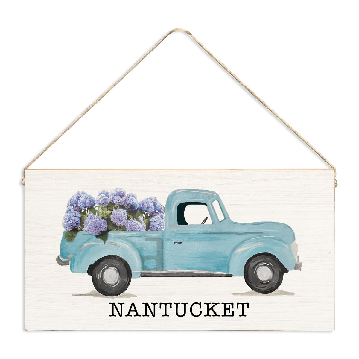 Hydrangea Truck Personalized Twine Sign