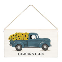 Sunflower Truck Personalized Twine Sign